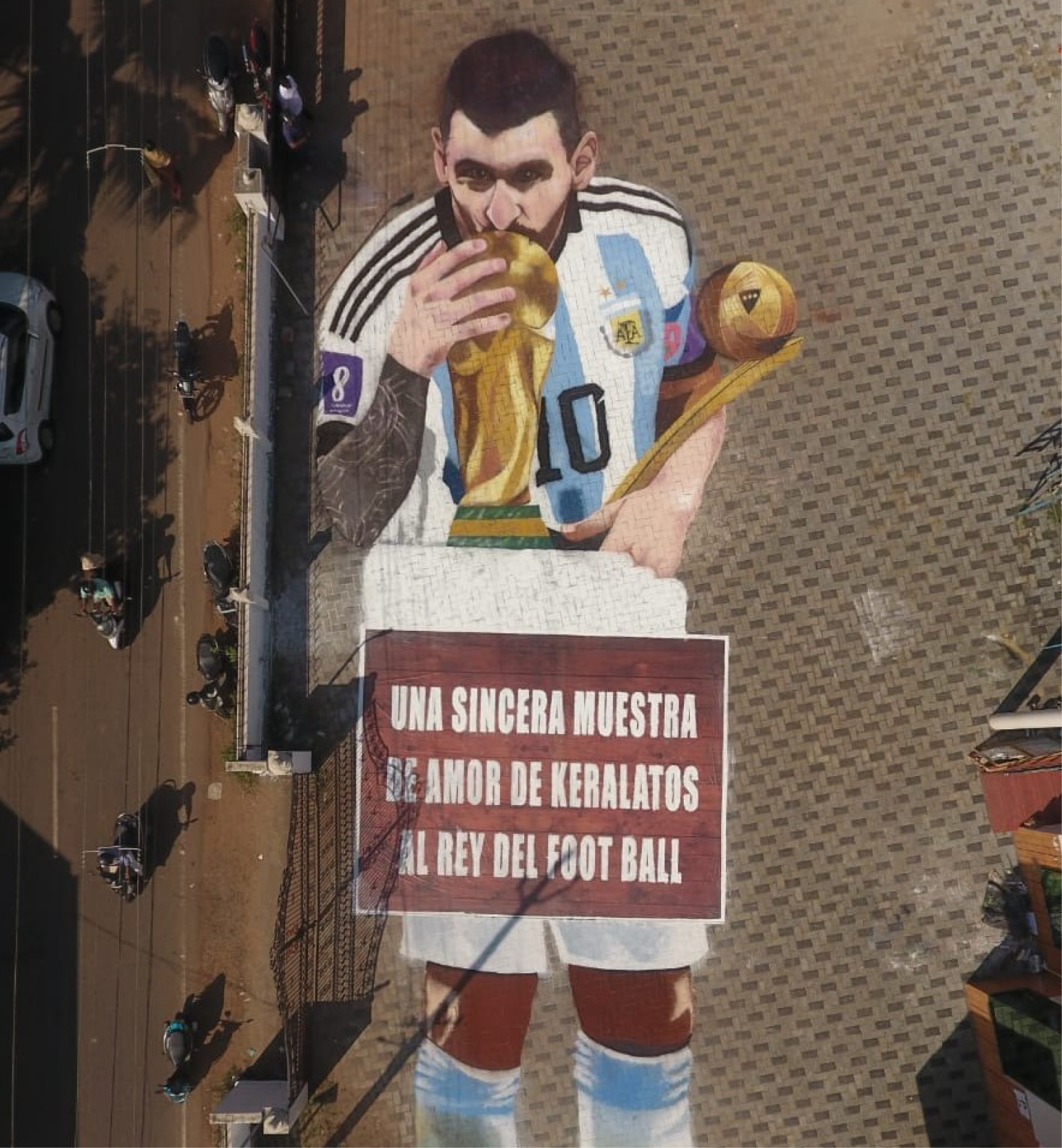 ARTIST SASIKUMAR - LARGEST PORTRAIT OF MESSI WITH COLOURED POWDERS